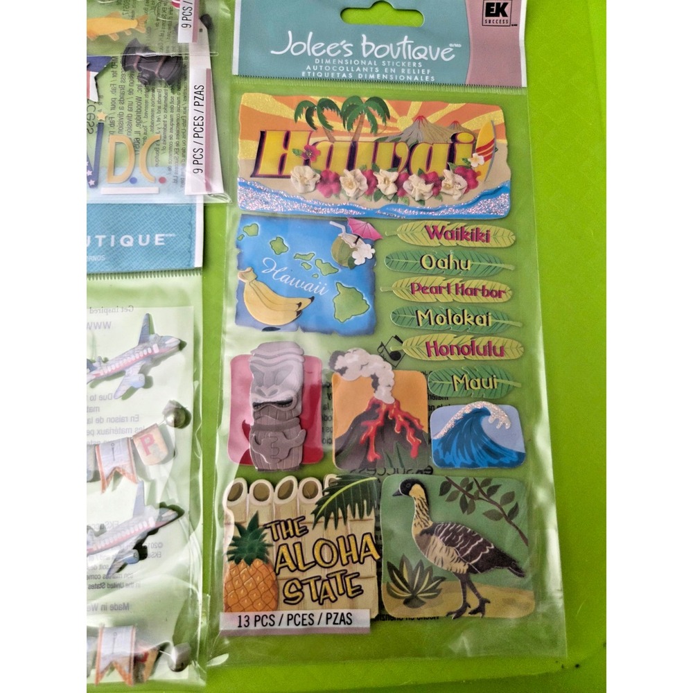Jolees Boutique Stickers Lot of 5 Scrapbooking Travel Vacation Colorado Hawaii - Picture 2 of 5